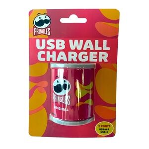 Pringles 2 Port Folding USB Wall Charger with USB-A USB-C